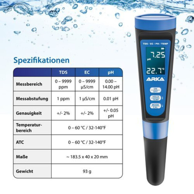 Arka PH/TDS/EC Messgerät